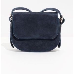 & Other Stories blue suede crossbody bag